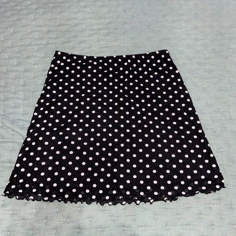 A polka dot black and white skirt